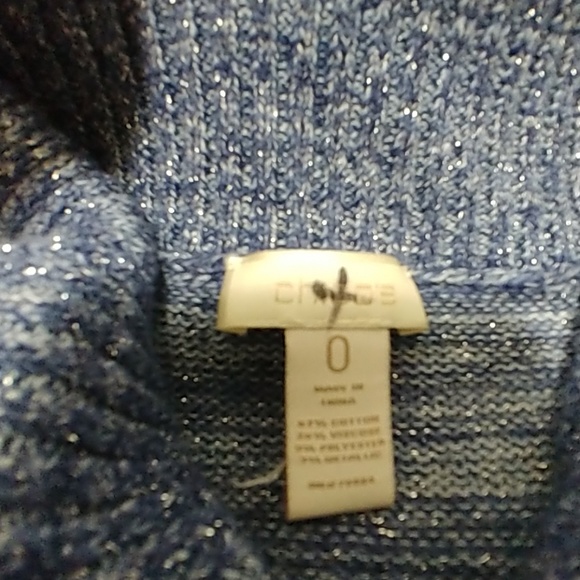 Chico's Cowl Neck Sleeveless Sweater Sparkle 0 - Picture 4 of 4